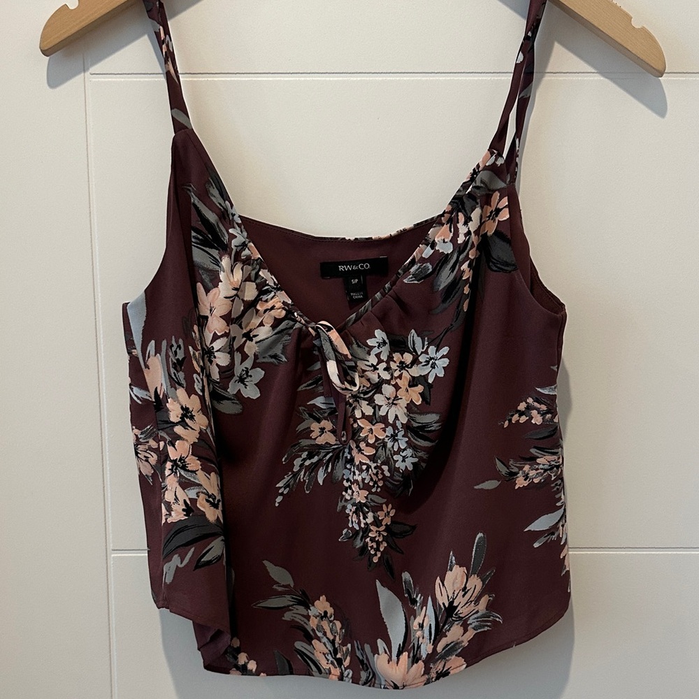 Floral Women's Top - Burgundy